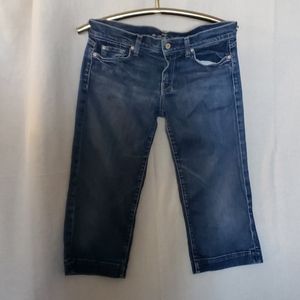 7 for all mankind crop dojo whiskers ombre denim blue jeans size 29